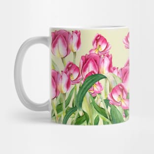 Red Tulips Watercolor Art Mug